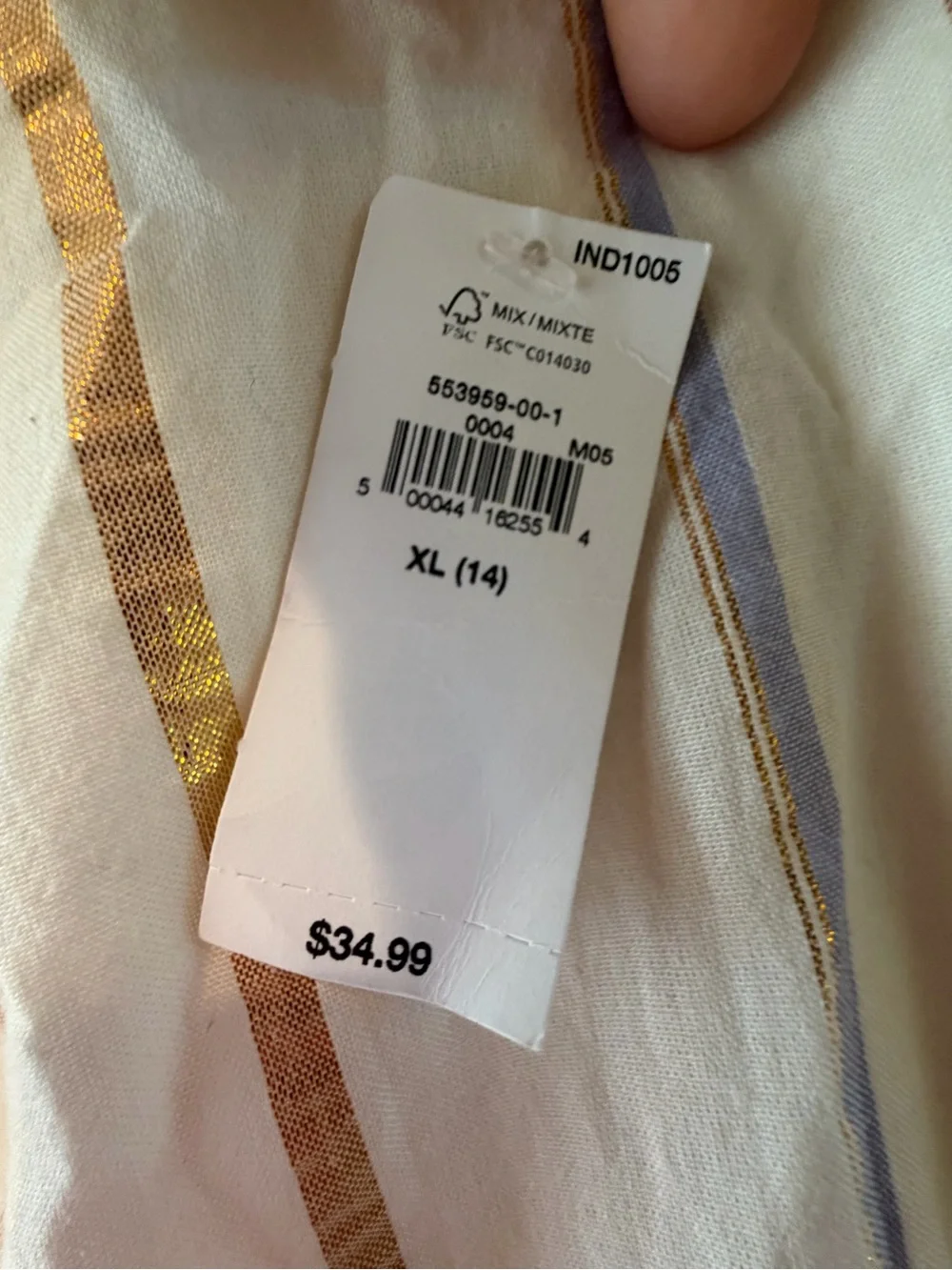 Girls' Old Navy White Stripe Ruffle Sleeve Sundress size XL 14 NWT